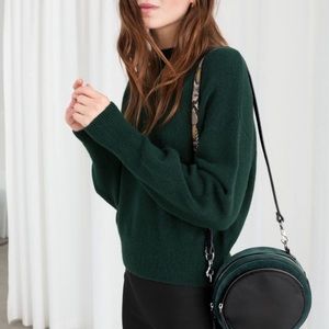 & Other Stories Emerald Green Mockneck Sweater